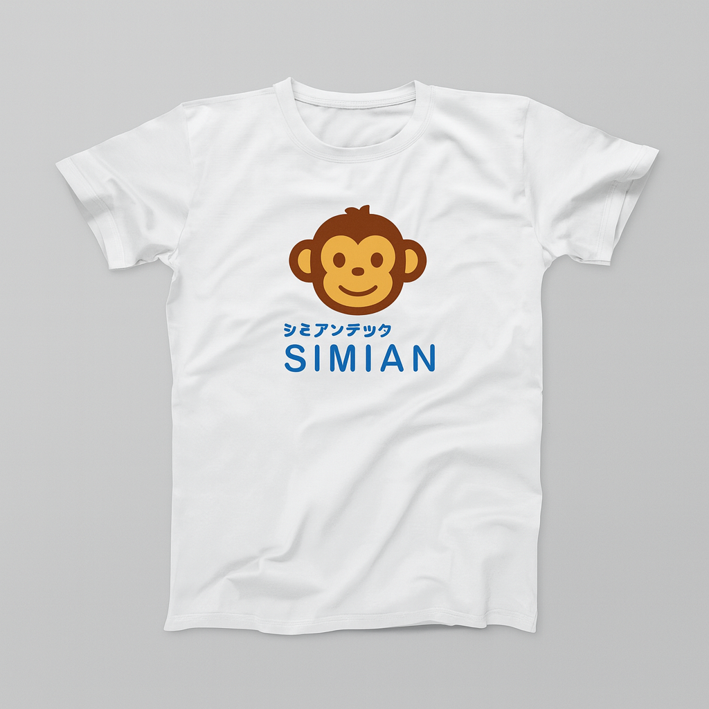 シミアンテック SIMIAN ロゴ入り Tシャツ|かわいい猿キャラクター × シンプルデザイン|ユニセックス